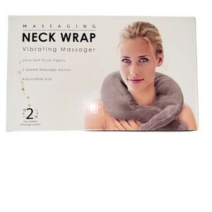 Sharper Image Massaging Neck & Shoulder Wrap Vibrating 2-Speed Gray pre owned